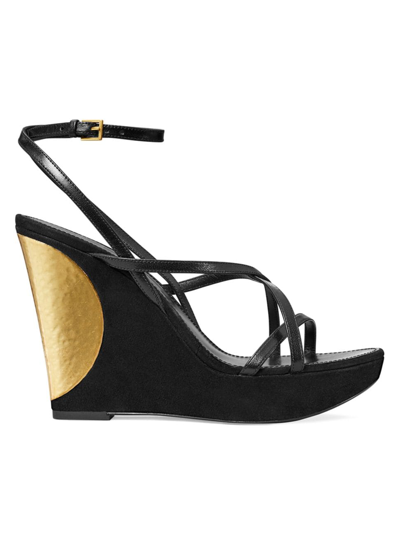 Tory Burch Patos Wedge In Perfect Black/perfect Black