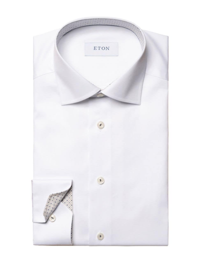 Eton Men's Slim-fit Geometric Twill Shirt In White