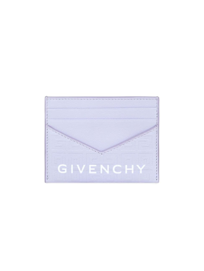 Givenchy Women's G Cut Card Holder In 4g Leather In Lavender