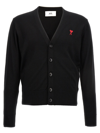 Ami Alexandre Mattiussi Ami Paris Ami De Coeur Patch Merino Wool Cardigan