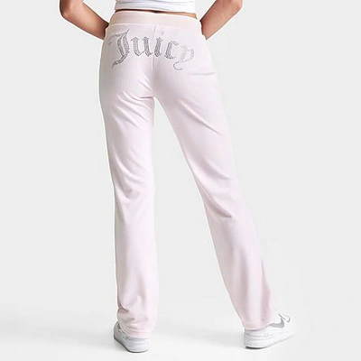 Juicy Couture Women's Og Big Bling Velour Track Pants In Soft Glow