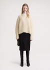 Totême Alpaca Knit Draped Scarf Sweater In Stone