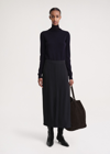 Totême Front-split Satin Midi Skirt In Navy