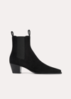 Totême 50mm The City Suede Ankle Boots In Black