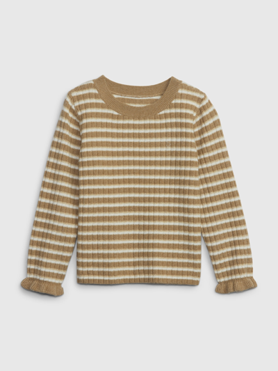 Gap Babies' Toddler Metallic Stripe Sweater In Travertine Brown