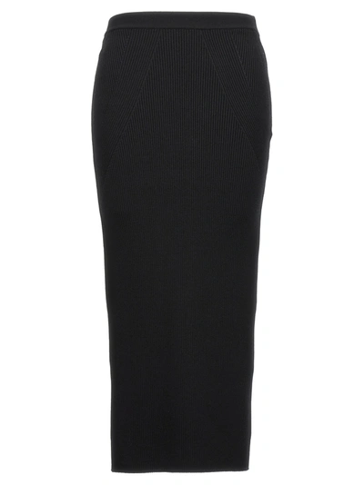 ALEXANDER MCQUEEN RIBBED MIDI SKIRT SKIRTS BLACK