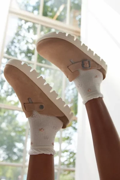 Birkenstock Boston Chunky Suede Clog In Warm Sand