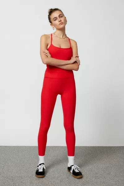 Beyond Yoga At Your Leisure High-waisted Legging In Red