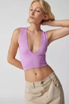 Out From Under Hailey Seamless Plunge Bra Top In Violet