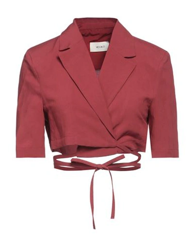 Vicolo Woman Blazer Brick Size S Viscose, Linen In Red