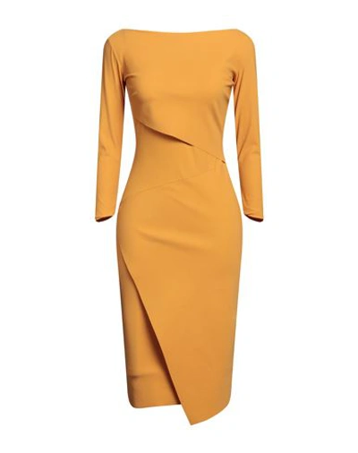 Chiara Boni La Petite Robe Woman Midi Dress Ocher Size 4 Polyamide, Elastane In Yellow