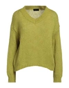 Roberto Collina Woman Sweater Acid Green Size S Baby Alpaca Wool, Nylon, Wool