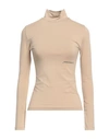 Hinnominate Woman T-shirt Beige Size L Cotton, Elastane