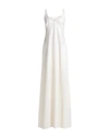 Elisabetta Franchi Woman Maxi Dress Ivory Size 6 Polyester, Glass In White