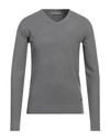 Yes Zee By Essenza Man Sweater Lead Size 3xl Viscose, Nylon In Grey