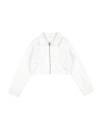 Liu •jo Babies'  Toddler Girl Denim Outerwear White Size 6 Cotton, Elastane