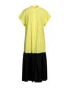 Jucca Woman Midi Dress Yellow Size 8 Cotton