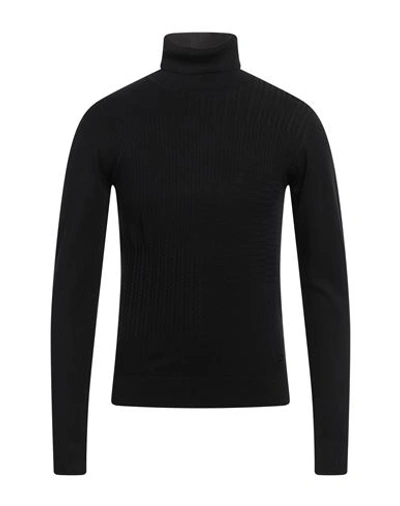 Yes Zee By Essenza Man Turtleneck Black Size 3xl Viscose, Nylon In Black