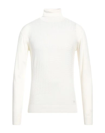 Yes Zee By Essenza Man Turtleneck Ivory Size Xxl Viscose, Nylon In White