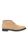 Tod's Man Ankle Boots Khaki Size 8 Soft Leather In Beige