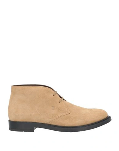 TOD'S TOD'S MAN ANKLE BOOTS KHAKI SIZE 8 SOFT LEATHER