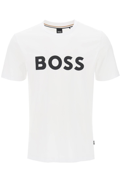 Hugo Boss Boss Tiburt 354 Logo Print T-shirt Men In White