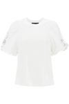 Simone Rocha Sequinned Puff-sleeves T-shirt In White