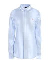 Polo Ralph Lauren Heidi Striped Cotton Poplin Shirt In Blue