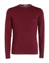 Yes Zee By Essenza Man Sweater Burgundy Size Xxl Viscose, Nylon In Red