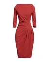 Chiara Boni La Petite Robe Woman Midi Dress Brick Red Size 4 Polyamide, Elastane