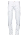 Hand Picked Man Denim Pants White Size 33 Cotton, Polyurethane