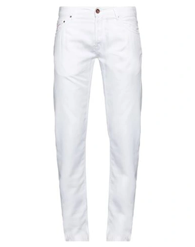 Hand Picked Man Pants White Size 33 Lyocell, Linen, Cotton