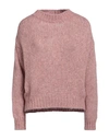 Roberto Collina Woman Sweater Pastel Pink Size L Baby Alpaca Wool, Nylon, Wool