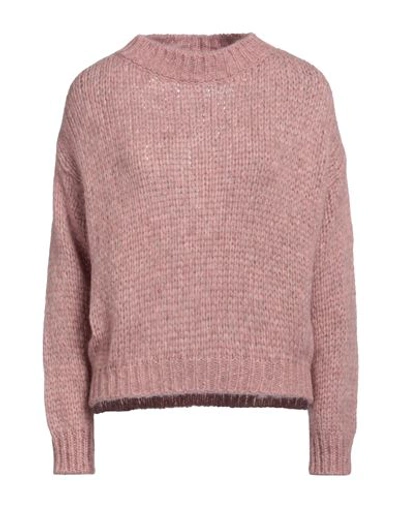 Roberto Collina Woman Sweater Pastel Pink Size L Baby Alpaca Wool, Nylon, Wool In Pink