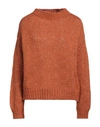 Roberto Collina Woman Sweater Rust Size M Baby Alpaca Wool, Nylon, Wool In Red