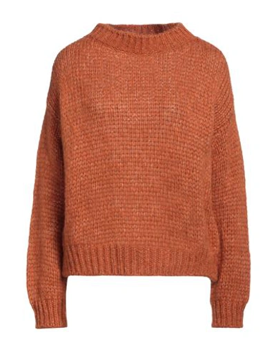 Roberto Collina Woman Sweater Rust Size M Baby Alpaca Wool, Nylon, Wool In Red