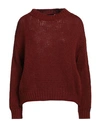 Roberto Collina Woman Sweater Brick Red Size Xs Baby Alpaca Wool, Nylon, Wool