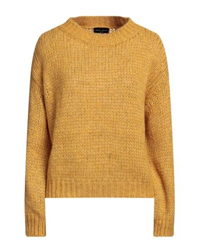 Roberto Collina Woman Sweater Ocher Size Xs Baby Alpaca Wool, Nylon, Wool In Yellow