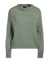 Roberto Collina Woman Sweater Sage Green Size M Baby Alpaca Wool, Nylon, Wool