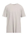 Alpha Studio Man T-shirt Light Grey Size 46 Cotton, Elastane