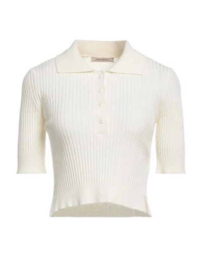 Hinnominate Woman Sweater Cream Size L Viscose, Acrylic, Elastane In White