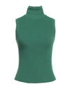 Solotre Woman Turtleneck Green Size 1 Viscose, Polyester