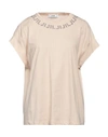Jijil Woman T-shirt Beige Size 10 Cotton