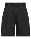 People (+)  Woman Shorts & Bermuda Shorts Black Size 30 Cotton
