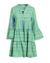 Devotion Twins Woman Short Dress Blue Size S Cotton, Pes - Polyethersulfone In Blue