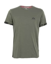 Alpha Industries Man T-shirt Military Green Size Xxl Cotton