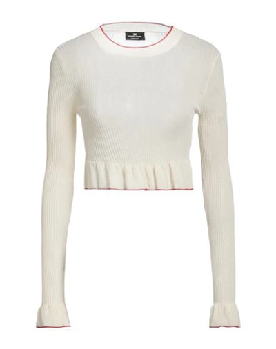 Elisabetta Franchi Woman Sweater Ivory Size 4 Viscose, Polyamide In White