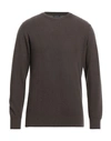 Rossopuro Man Sweater Dark Brown Size 6 Wool, Cashmere