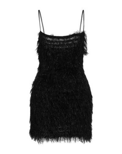 Laneus Woman Short Dress Black Size 6 Viscose, Mohair Wool, Polyamide In Black