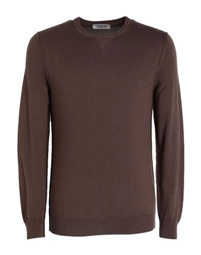 Tsd12 Man Sweater Brown Size Xxl Merino Wool, Acrylic